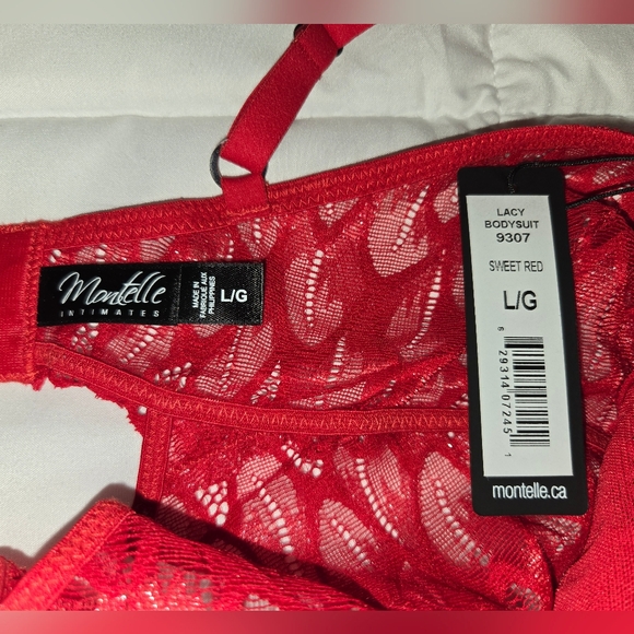 Montelle Sweet Red Lace Bodysuit Size Large NWT - Picture 10 of 10